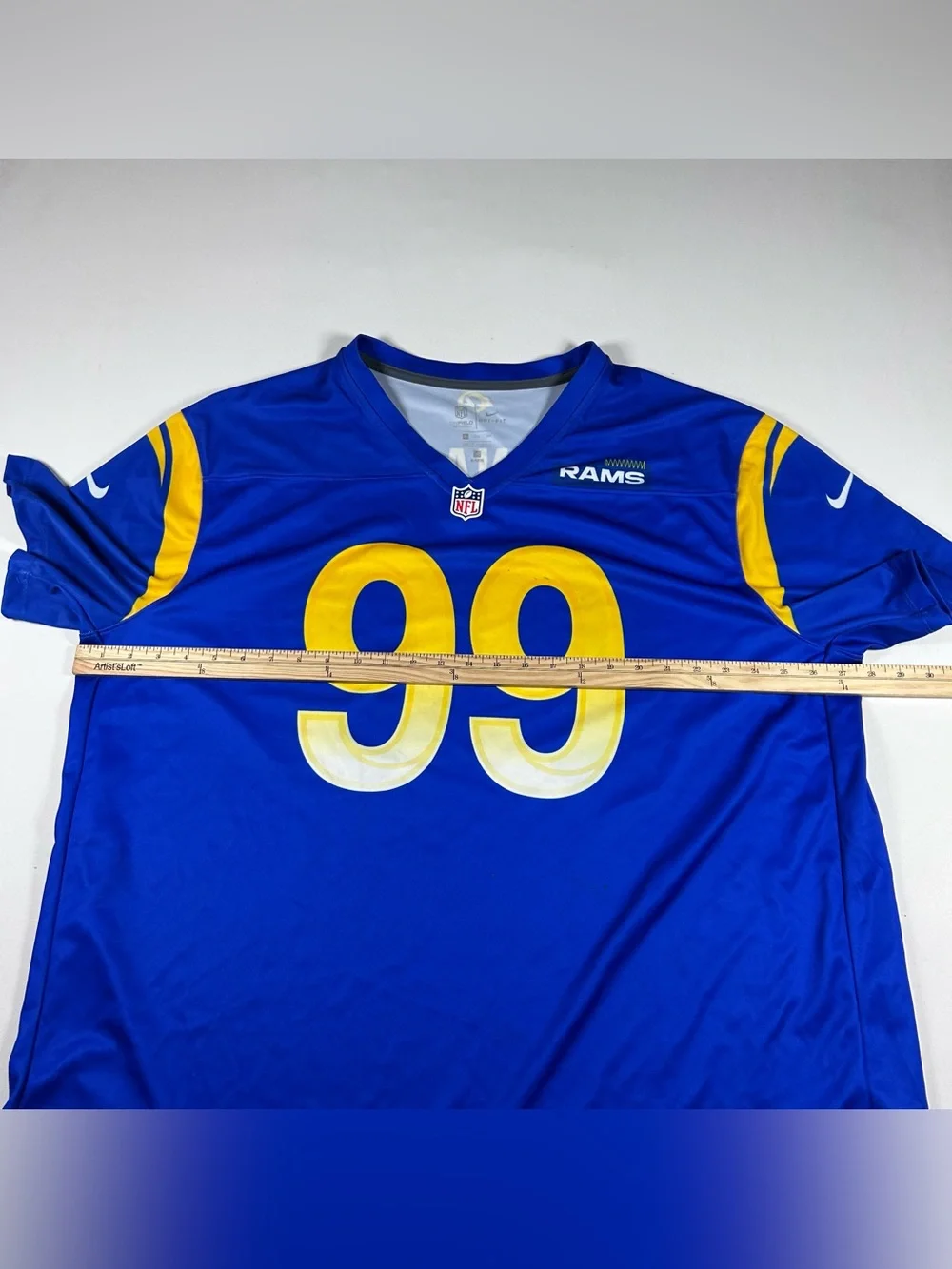 Nike Men's Los Angeles Rams Aaron Donald #99 NFL Jersey Blue Yellow Size 3XL